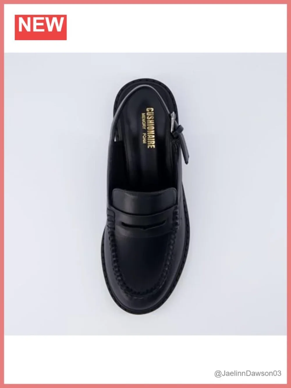 Women's Sling Back Loafer with Memory Foam, Faux Leather, Adjustable Strap